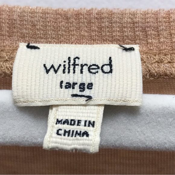 Aritzia Wilfred tan vneck long sleeve top size Large - Picture 6 of 9